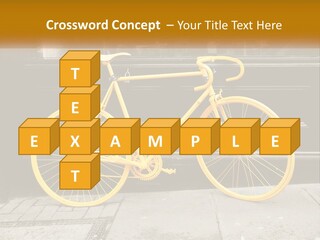 A Yellow Bicycle Parked On The Side Of A Building PowerPoint Template