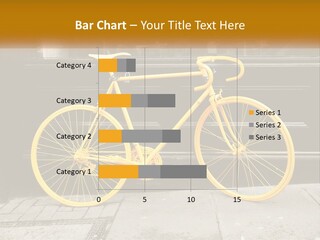 A Yellow Bicycle Parked On The Side Of A Building PowerPoint Template