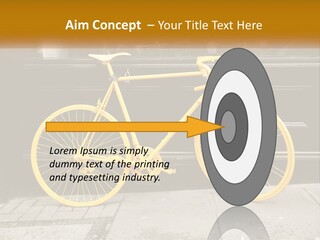 A Yellow Bicycle Parked On The Side Of A Building PowerPoint Template