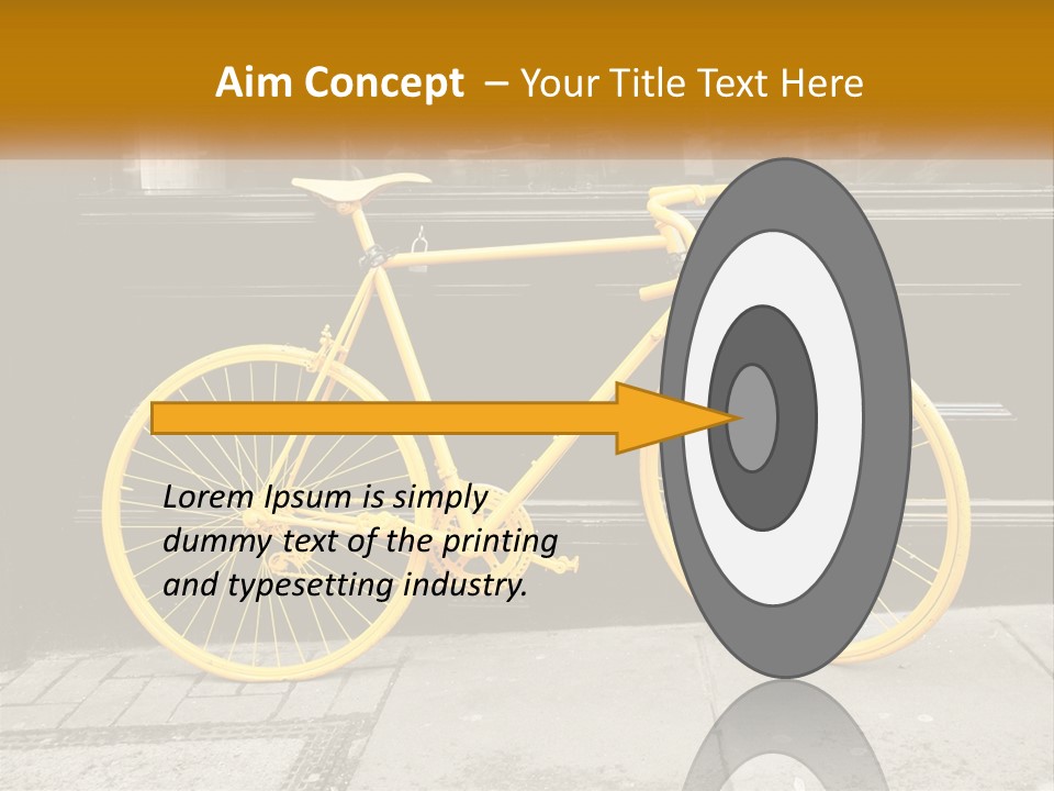 A Yellow Bicycle Parked On The Side Of A Building PowerPoint Template