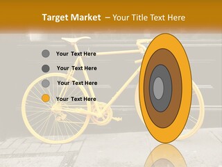 A Yellow Bicycle Parked On The Side Of A Building PowerPoint Template