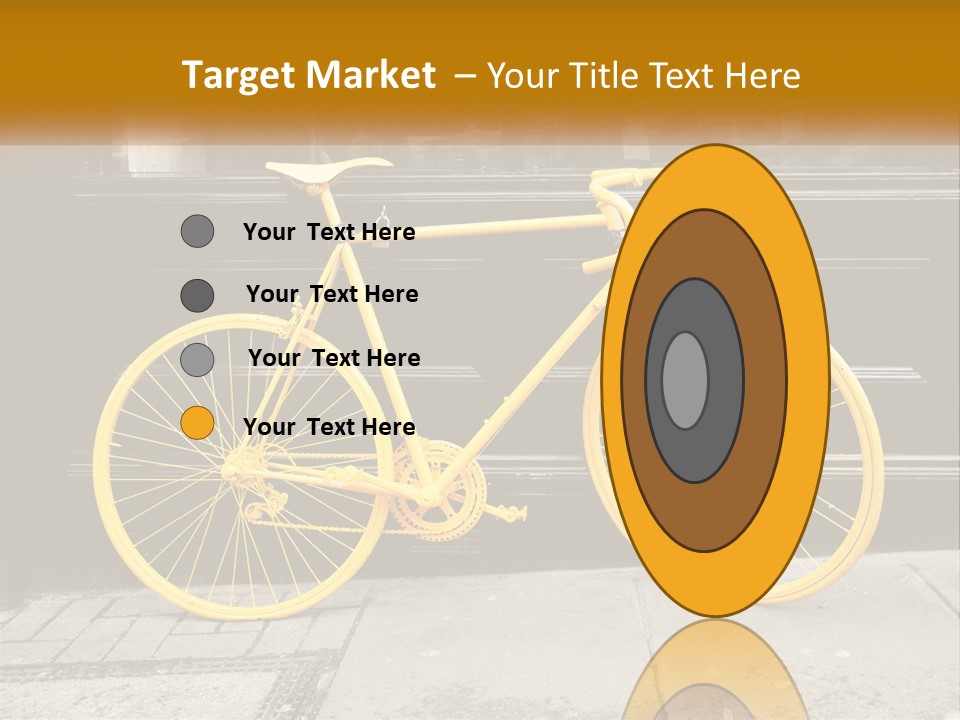 A Yellow Bicycle Parked On The Side Of A Building PowerPoint Template