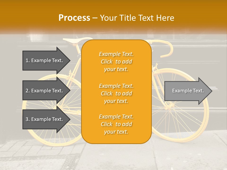 A Yellow Bicycle Parked On The Side Of A Building PowerPoint Template