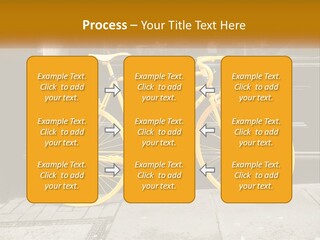 A Yellow Bicycle Parked On The Side Of A Building PowerPoint Template