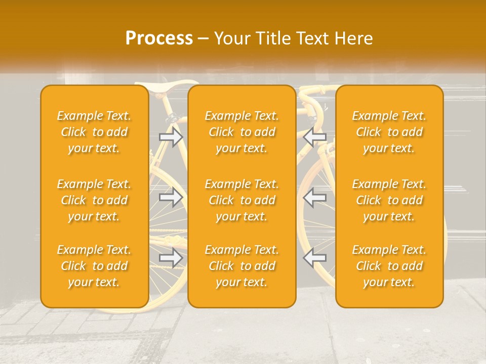 A Yellow Bicycle Parked On The Side Of A Building PowerPoint Template
