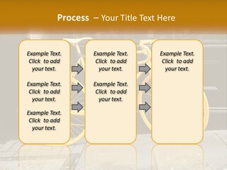 A Yellow Bicycle Parked On The Side Of A Building PowerPoint Template