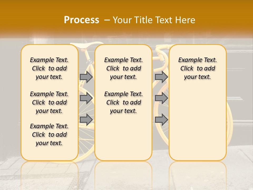 A Yellow Bicycle Parked On The Side Of A Building PowerPoint Template