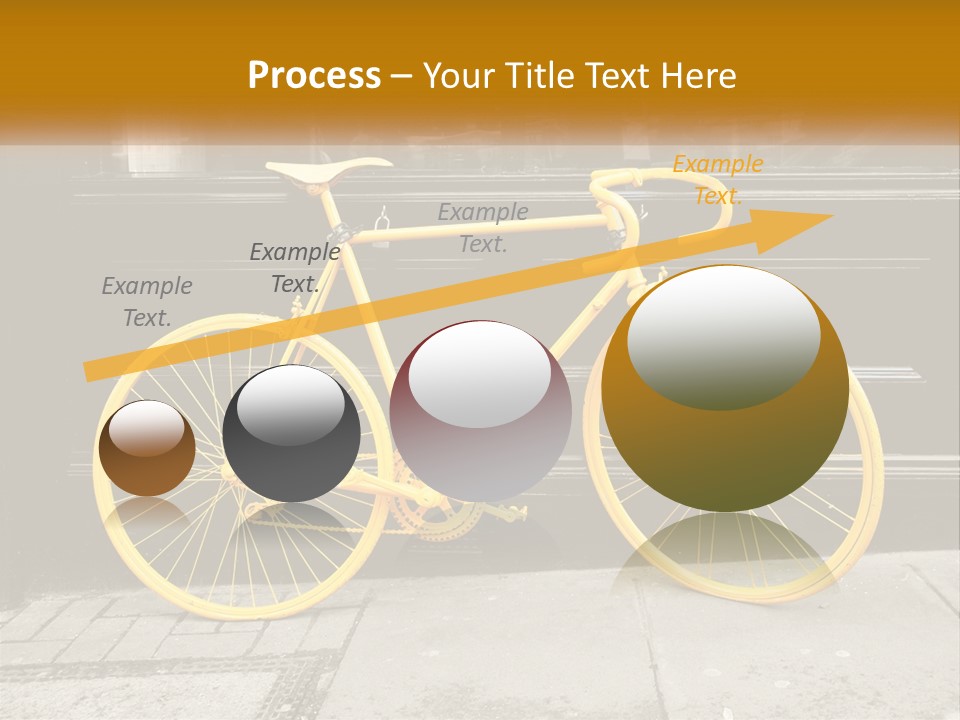 A Yellow Bicycle Parked On The Side Of A Building PowerPoint Template