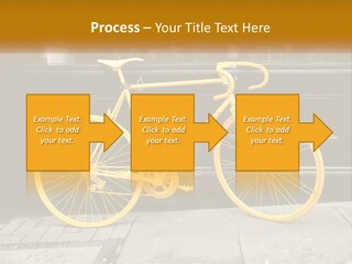 A Yellow Bicycle Parked On The Side Of A Building PowerPoint Template