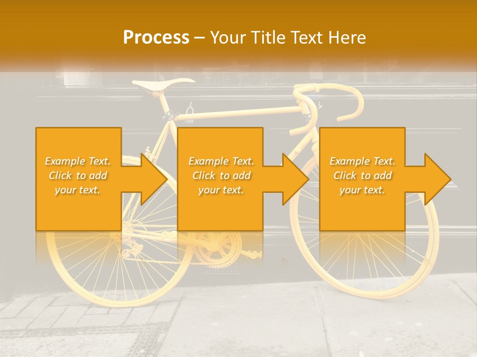 A Yellow Bicycle Parked On The Side Of A Building PowerPoint Template