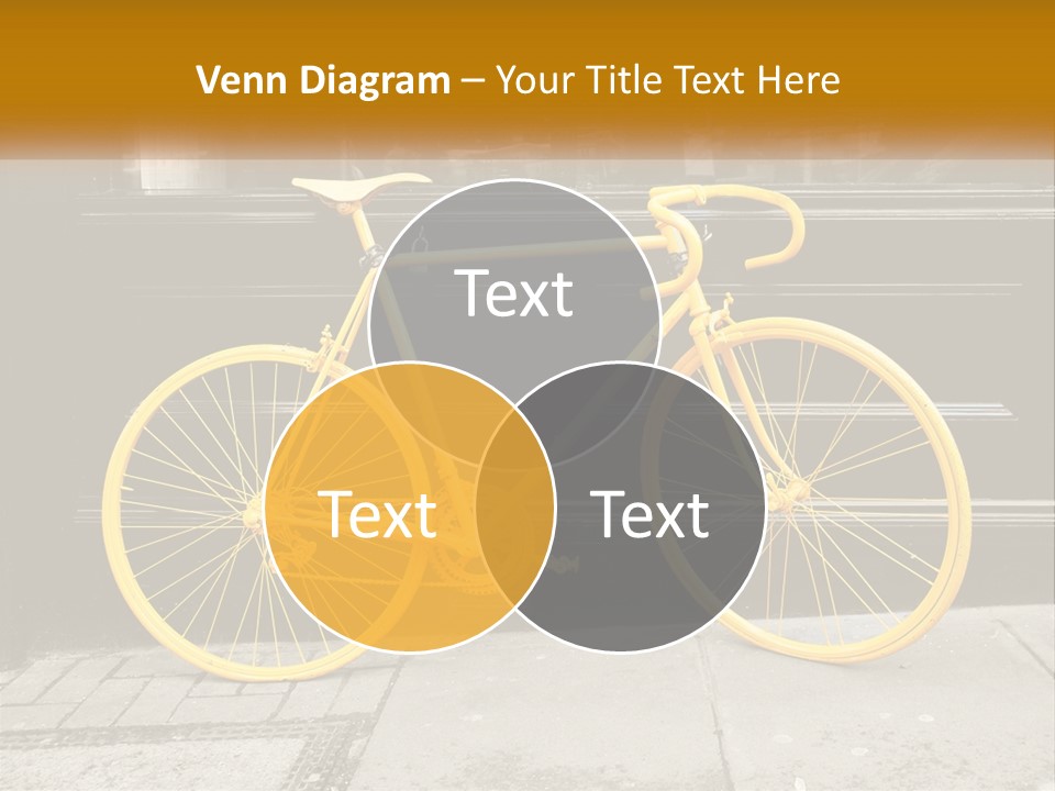 A Yellow Bicycle Parked On The Side Of A Building PowerPoint Template