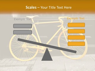 A Yellow Bicycle Parked On The Side Of A Building PowerPoint Template