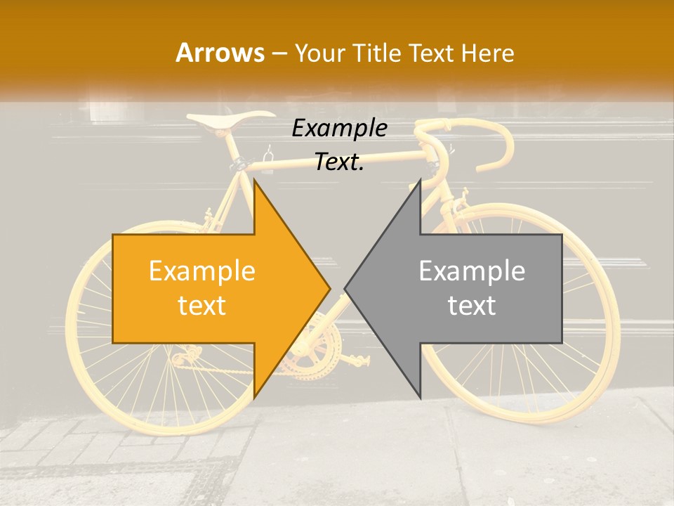 A Yellow Bicycle Parked On The Side Of A Building PowerPoint Template