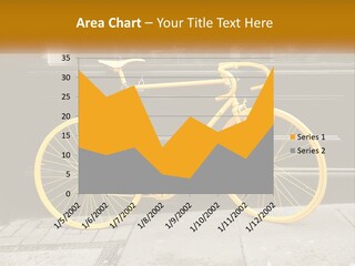 A Yellow Bicycle Parked On The Side Of A Building PowerPoint Template