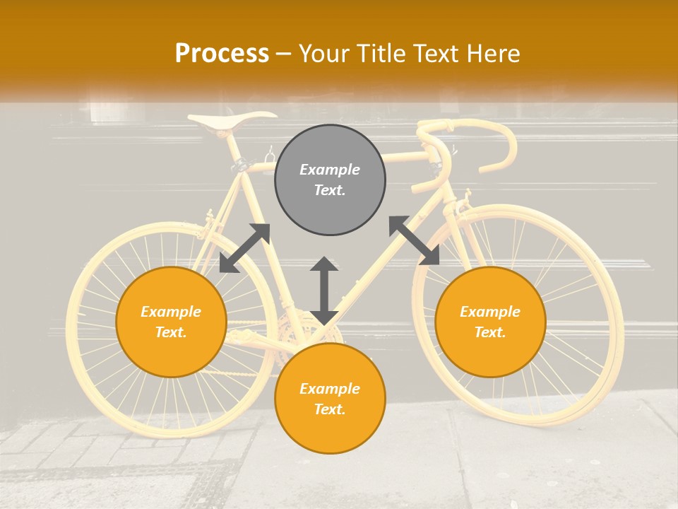 A Yellow Bicycle Parked On The Side Of A Building PowerPoint Template