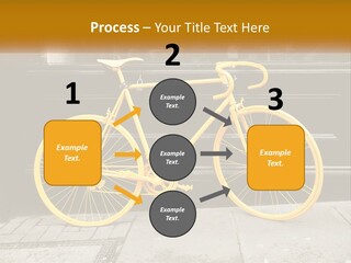 A Yellow Bicycle Parked On The Side Of A Building PowerPoint Template