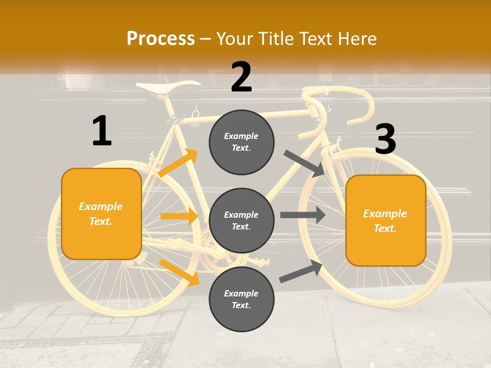 A Yellow Bicycle Parked On The Side Of A Building PowerPoint Template