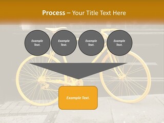 A Yellow Bicycle Parked On The Side Of A Building PowerPoint Template