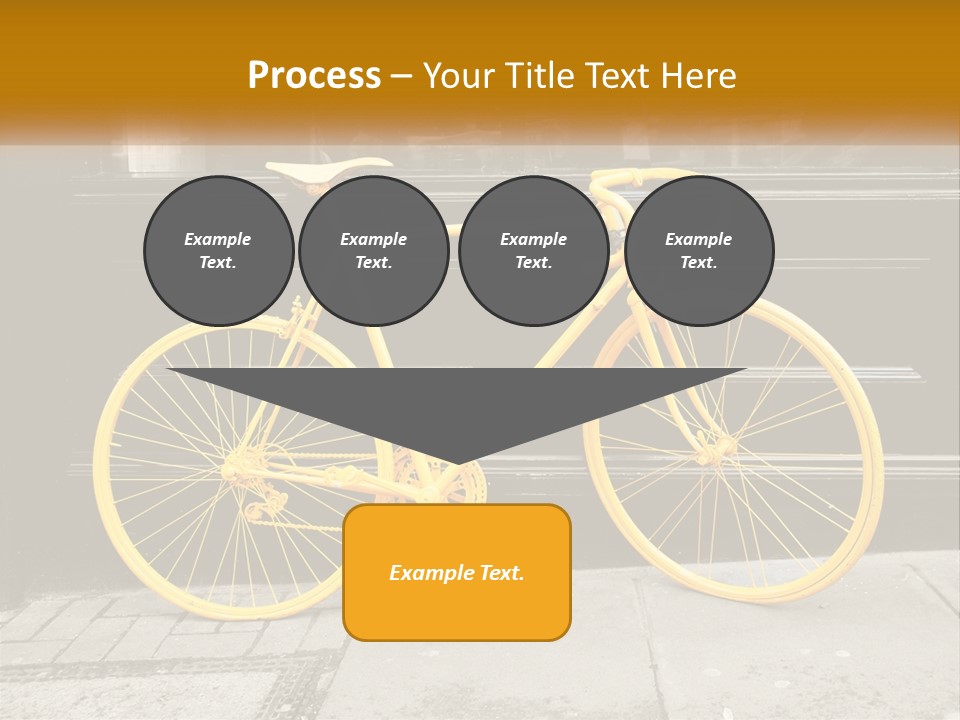 A Yellow Bicycle Parked On The Side Of A Building PowerPoint Template