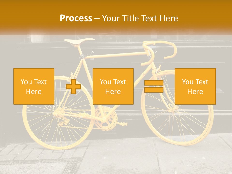 A Yellow Bicycle Parked On The Side Of A Building PowerPoint Template