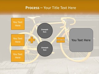 A Yellow Bicycle Parked On The Side Of A Building PowerPoint Template