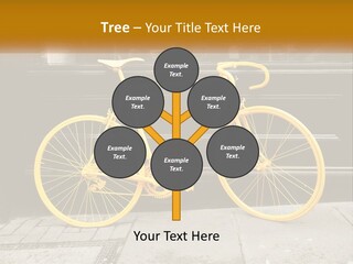 A Yellow Bicycle Parked On The Side Of A Building PowerPoint Template