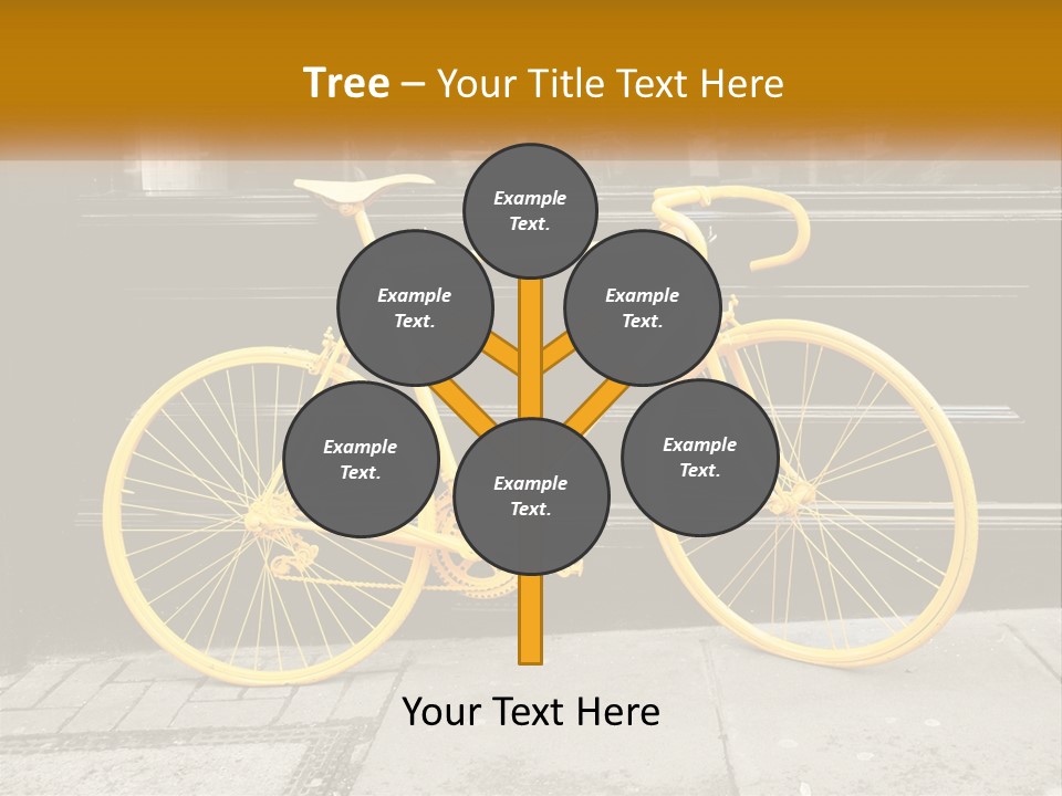 A Yellow Bicycle Parked On The Side Of A Building PowerPoint Template