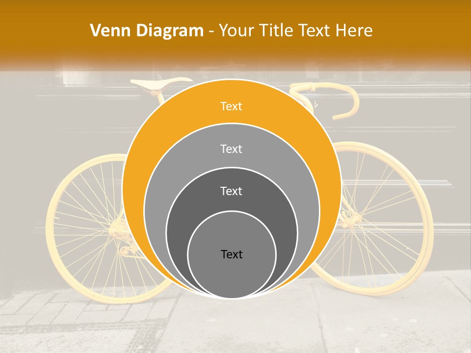 A Yellow Bicycle Parked On The Side Of A Building PowerPoint Template