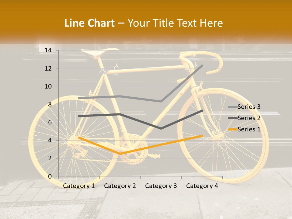 A Yellow Bicycle Parked On The Side Of A Building PowerPoint Template