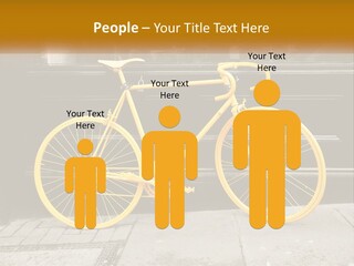 A Yellow Bicycle Parked On The Side Of A Building PowerPoint Template