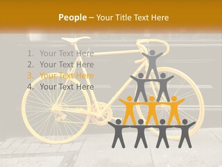 A Yellow Bicycle Parked On The Side Of A Building PowerPoint Template