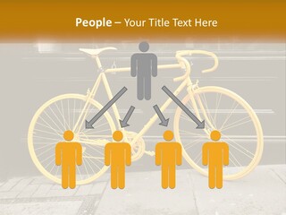 A Yellow Bicycle Parked On The Side Of A Building PowerPoint Template