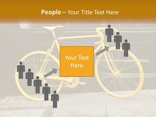 A Yellow Bicycle Parked On The Side Of A Building PowerPoint Template