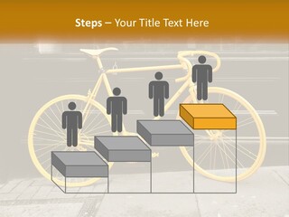 A Yellow Bicycle Parked On The Side Of A Building PowerPoint Template