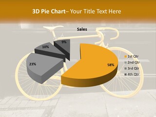A Yellow Bicycle Parked On The Side Of A Building PowerPoint Template