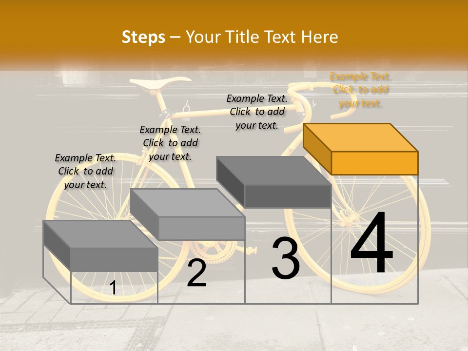 A Yellow Bicycle Parked On The Side Of A Building PowerPoint Template