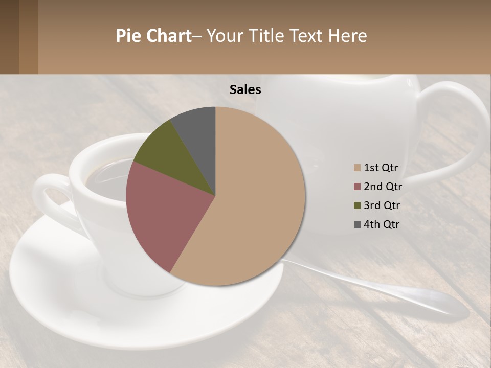 A Cup Of Coffee And A Spoon On A Wooden Table PowerPoint Template