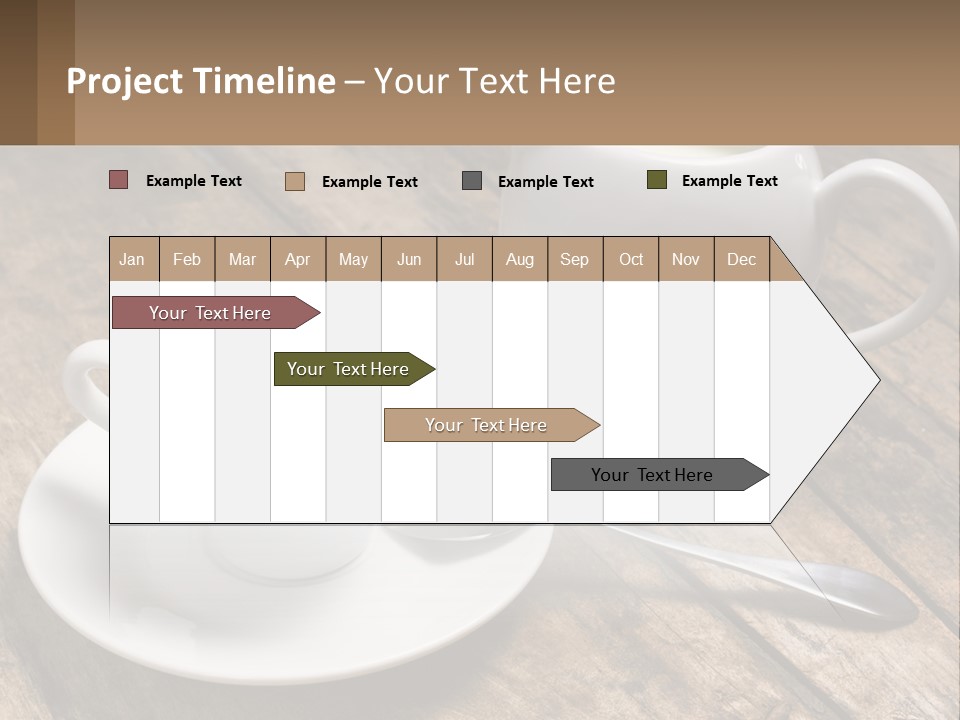A Cup Of Coffee And A Spoon On A Wooden Table PowerPoint Template