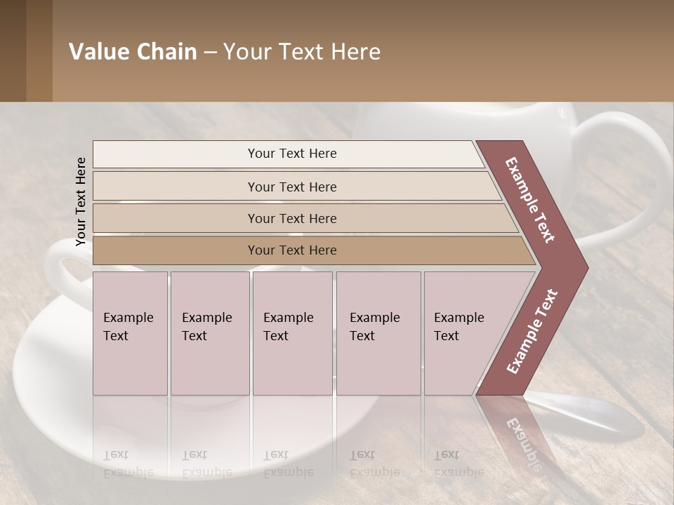A Cup Of Coffee And A Spoon On A Wooden Table PowerPoint Template