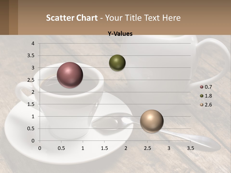 A Cup Of Coffee And A Spoon On A Wooden Table PowerPoint Template