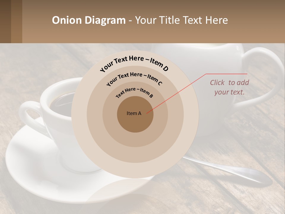 A Cup Of Coffee And A Spoon On A Wooden Table PowerPoint Template