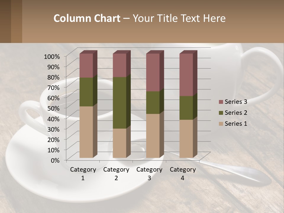 A Cup Of Coffee And A Spoon On A Wooden Table PowerPoint Template