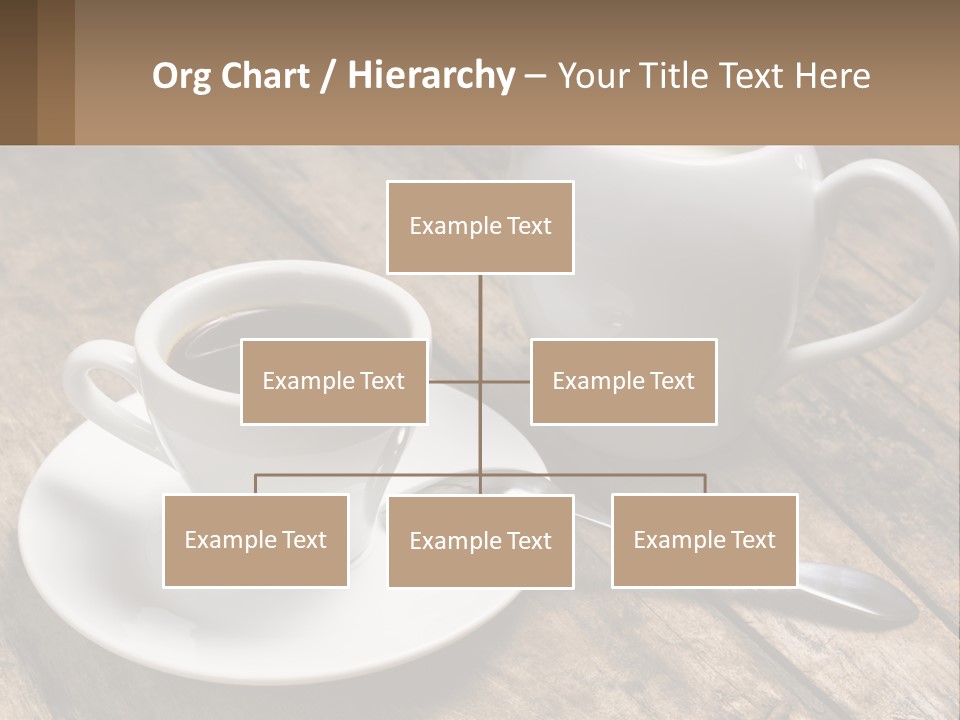 A Cup Of Coffee And A Spoon On A Wooden Table PowerPoint Template