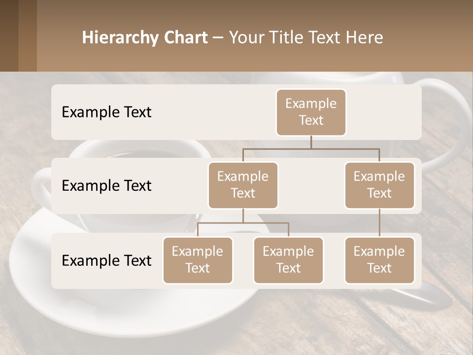 A Cup Of Coffee And A Spoon On A Wooden Table PowerPoint Template