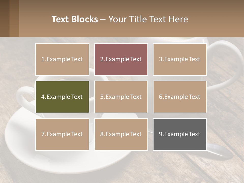 A Cup Of Coffee And A Spoon On A Wooden Table PowerPoint Template