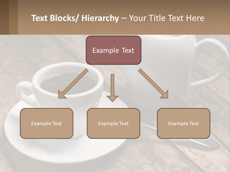 A Cup Of Coffee And A Spoon On A Wooden Table PowerPoint Template