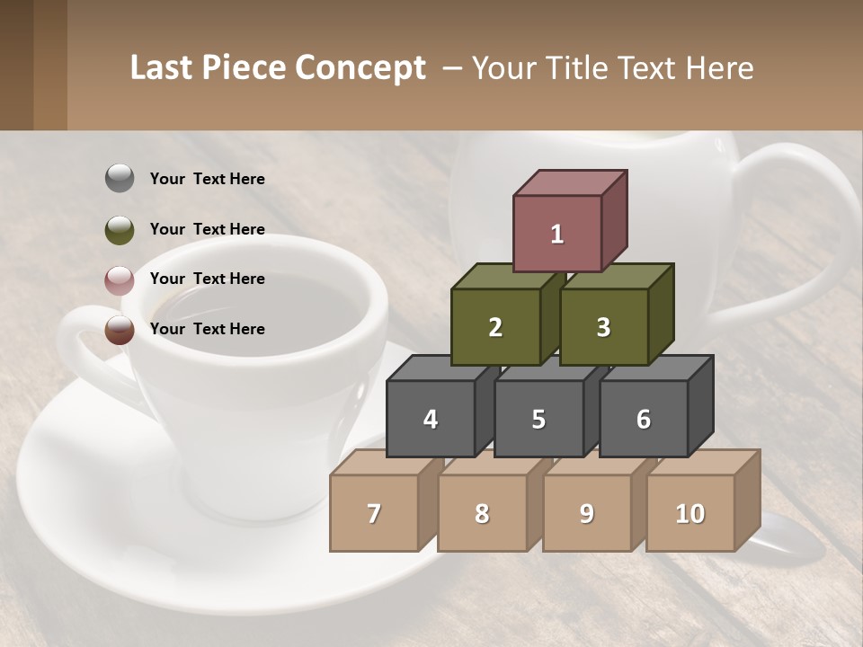 A Cup Of Coffee And A Spoon On A Wooden Table PowerPoint Template
