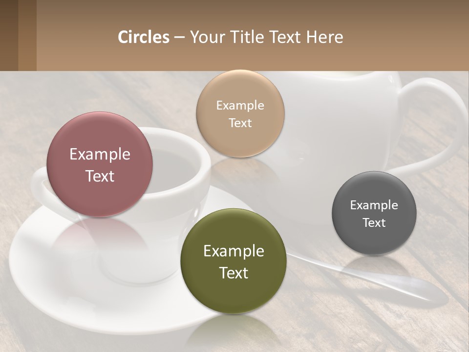 A Cup Of Coffee And A Spoon On A Wooden Table PowerPoint Template