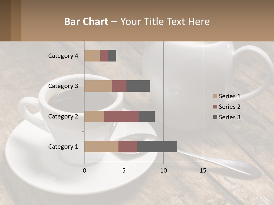 A Cup Of Coffee And A Spoon On A Wooden Table PowerPoint Template
