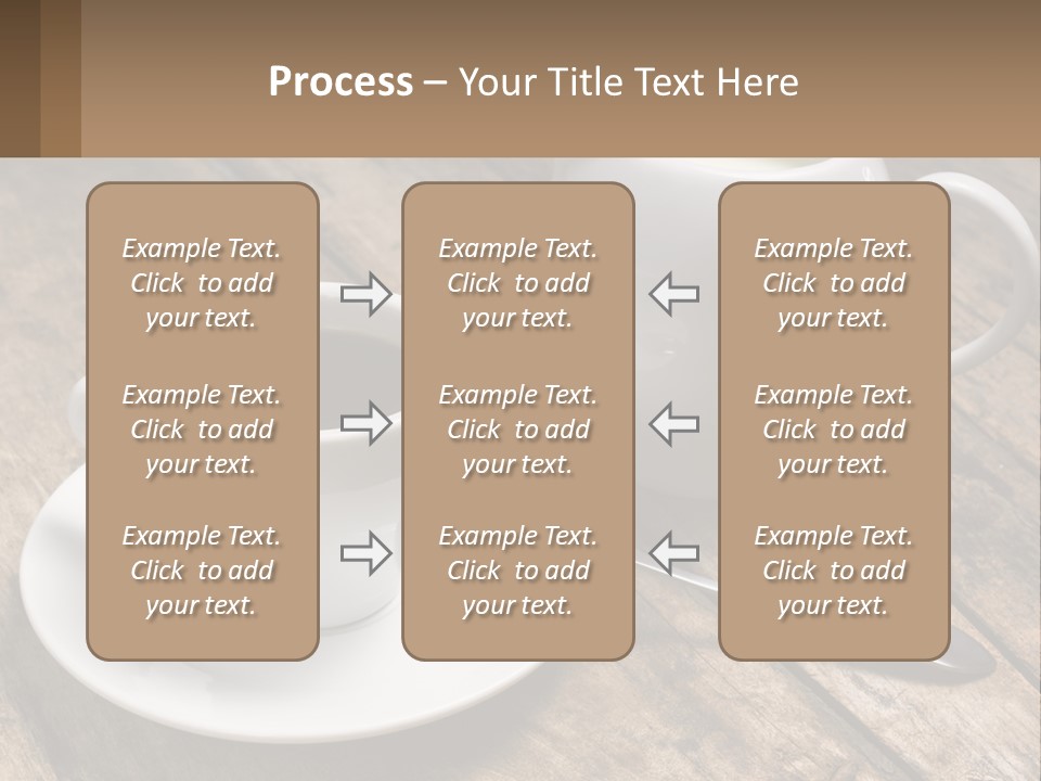 A Cup Of Coffee And A Spoon On A Wooden Table PowerPoint Template